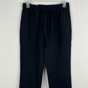 Calvin Klein Crepe Dress Pants Size 0 Black Elastic Waist Inseam 26in Rise 9.5in